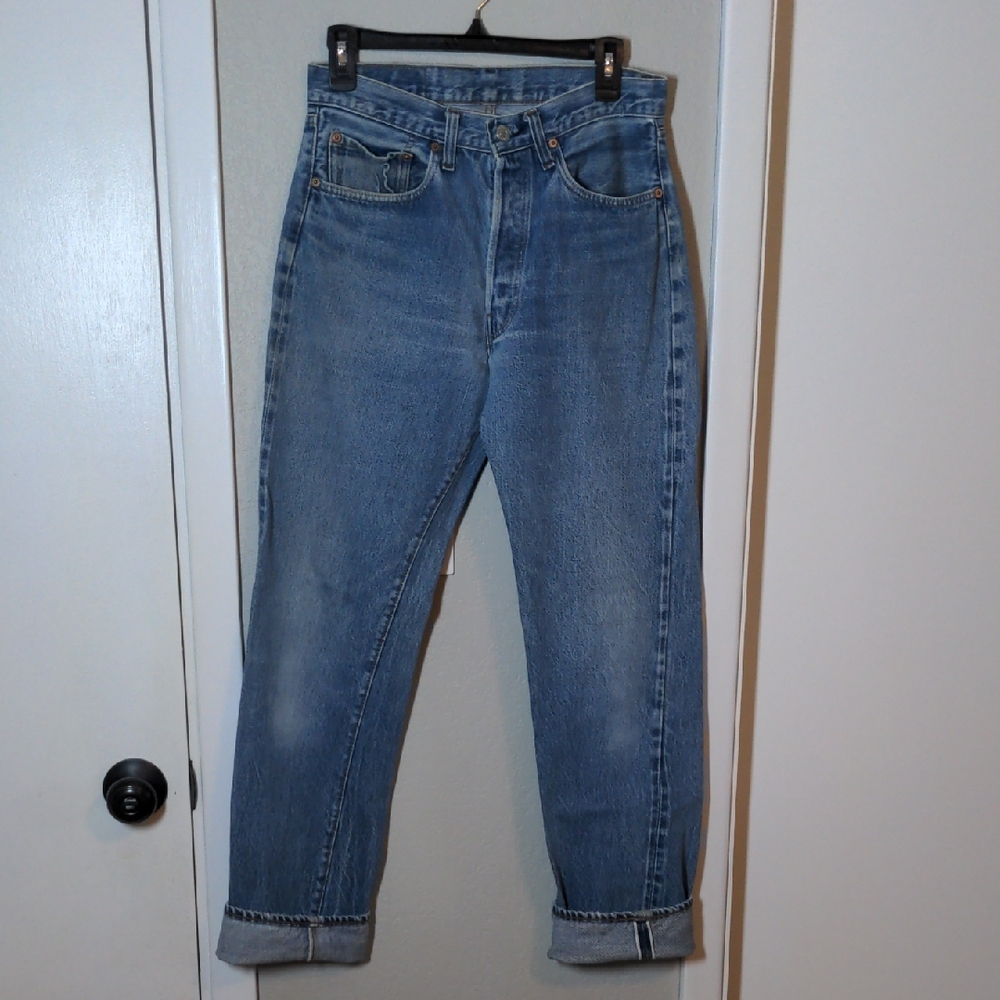 Vintage Levi's Redline Selvedge Button Fly 1970s 501 Blue Denim Jeans Levi